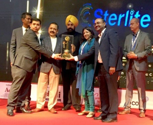 Sterlite Tech receiving the Aegis Graham Bell Award