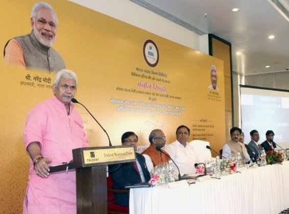 telecom minister Manoj Sinha in Mumbai