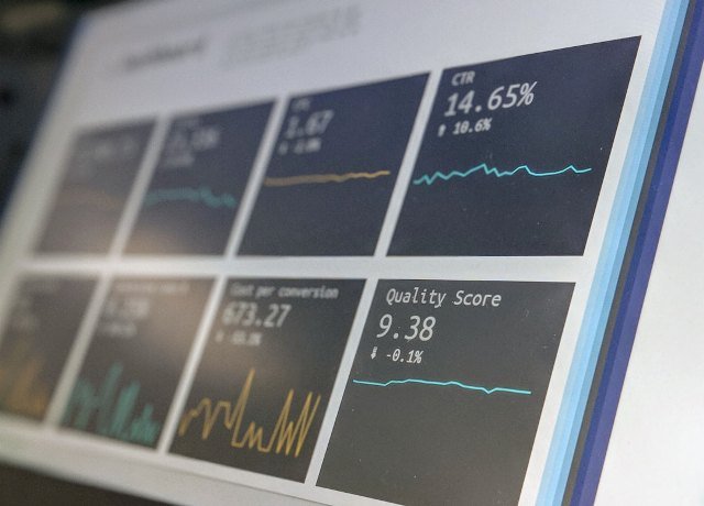 A close-up image of a screen showing graphs that are operating off the equation for sales velocity.