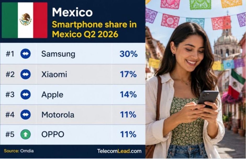 Mexico smartphone market share Q2 2026